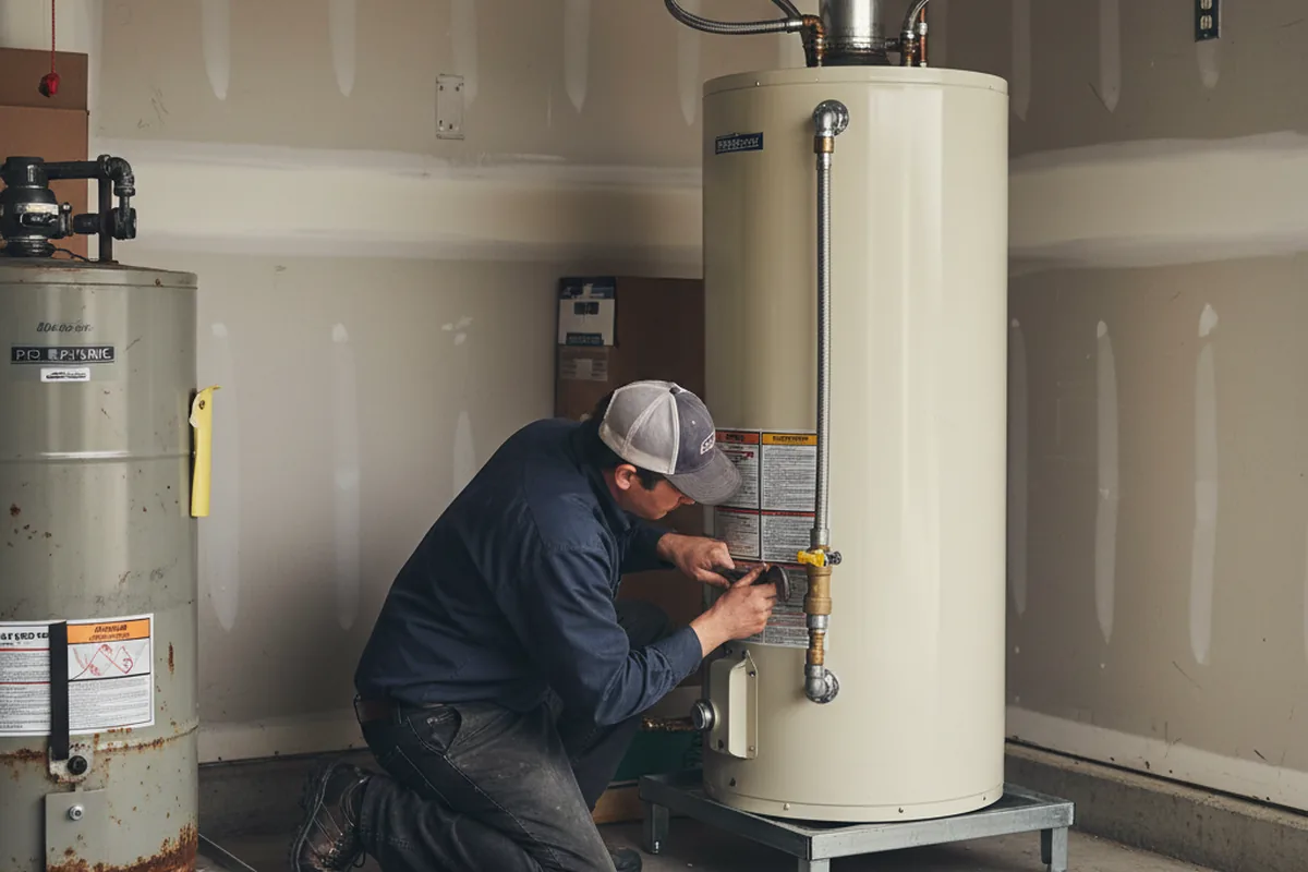 Water heater and shutoff valve replacement in White Post