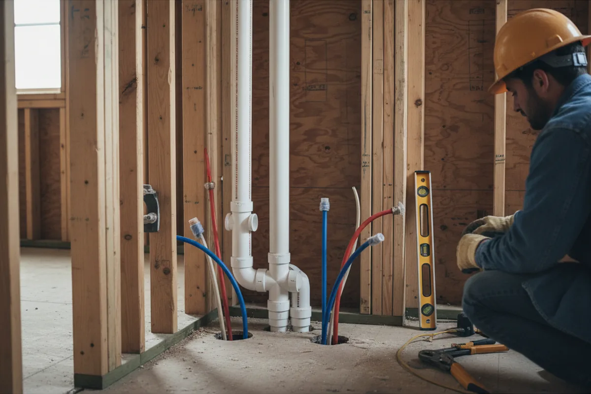 Drain and supply rough-in during Toilet Repair and Installation in White Post