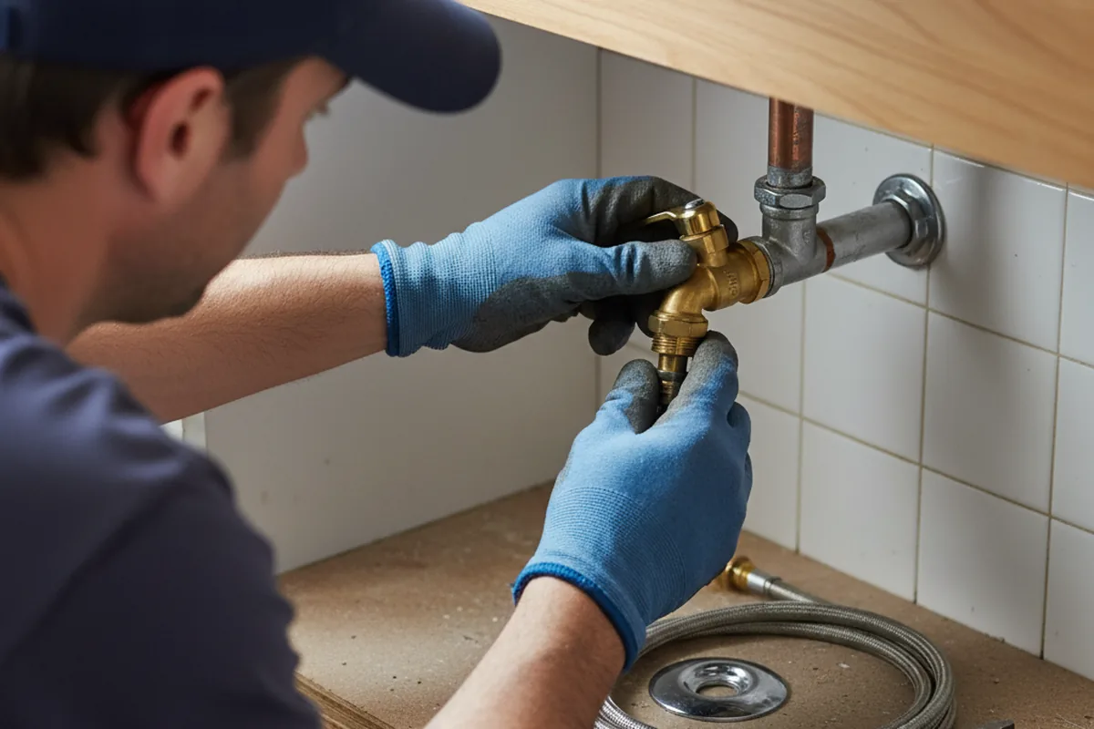 Shutoff valve and fitting work during Faucet and Fixture Repair in White Post